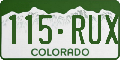 CO license plate 115RUX