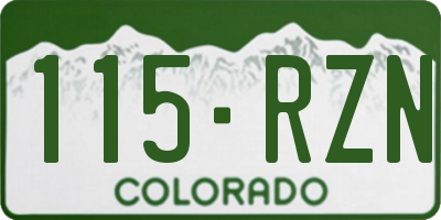 CO license plate 115RZN