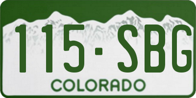 CO license plate 115SBG