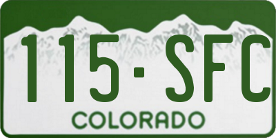 CO license plate 115SFC