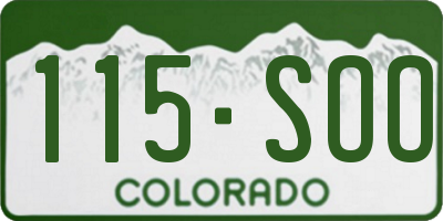 CO license plate 115SOO