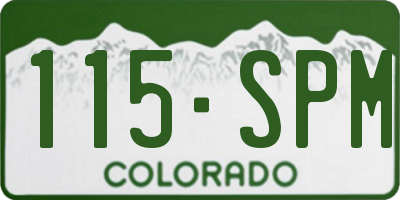 CO license plate 115SPM