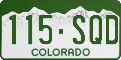 CO license plate 115SQD