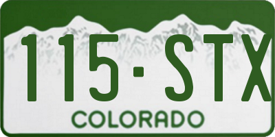 CO license plate 115STX