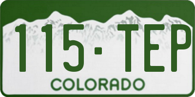 CO license plate 115TEP