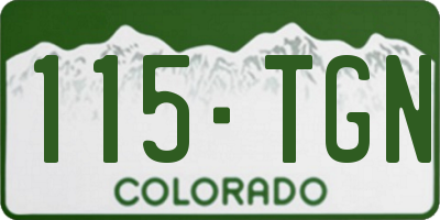 CO license plate 115TGN