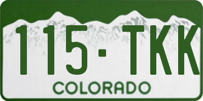 CO license plate 115TKK