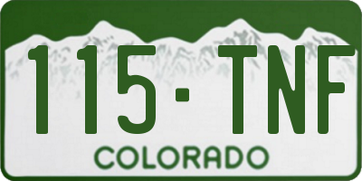 CO license plate 115TNF