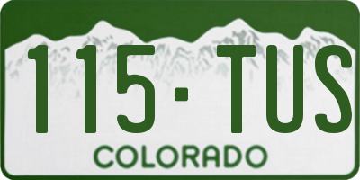 CO license plate 115TUS