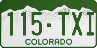 CO license plate 115TXI