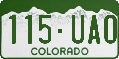 CO license plate 115UAO