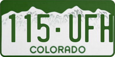 CO license plate 115UFH