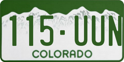 CO license plate 115UUN
