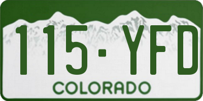 CO license plate 115YFD