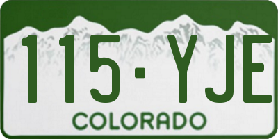 CO license plate 115YJE