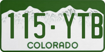 CO license plate 115YTB