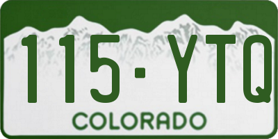 CO license plate 115YTQ
