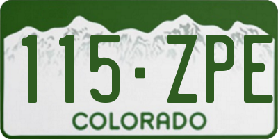 CO license plate 115ZPE
