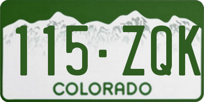 CO license plate 115ZQK