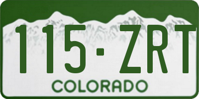CO license plate 115ZRT