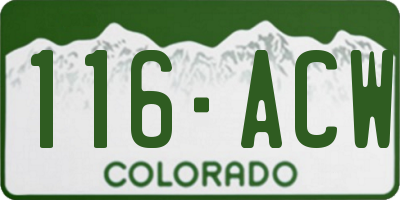CO license plate 116ACW