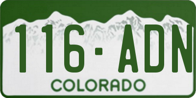 CO license plate 116ADN