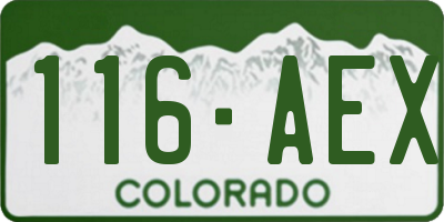 CO license plate 116AEX