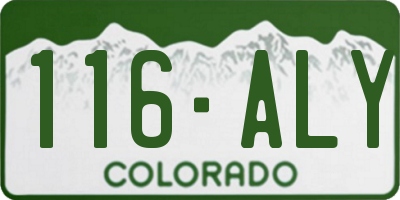 CO license plate 116ALY