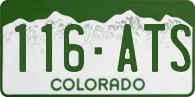 CO license plate 116ATS