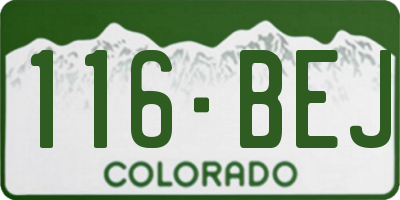 CO license plate 116BEJ