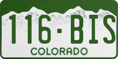 CO license plate 116BIS