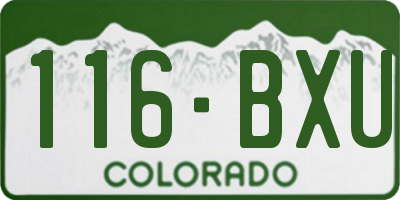 CO license plate 116BXU