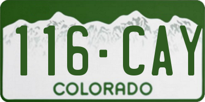CO license plate 116CAY