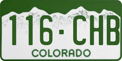 CO license plate 116CHB