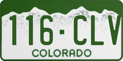 CO license plate 116CLV