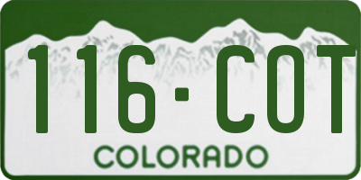 CO license plate 116COT