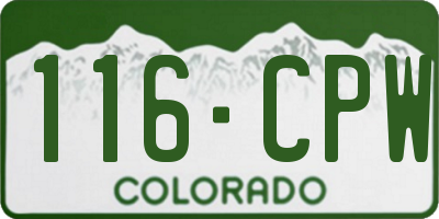 CO license plate 116CPW