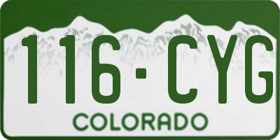 CO license plate 116CYG