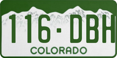 CO license plate 116DBH