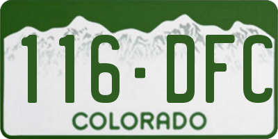 CO license plate 116DFC
