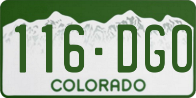 CO license plate 116DGO