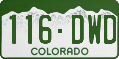 CO license plate 116DWD