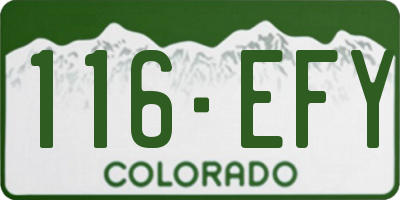 CO license plate 116EFY