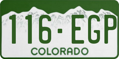 CO license plate 116EGP