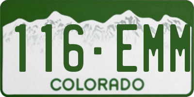 CO license plate 116EMM