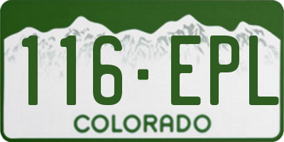CO license plate 116EPL