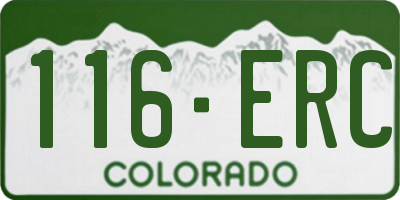 CO license plate 116ERC