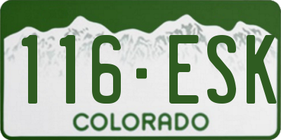CO license plate 116ESK