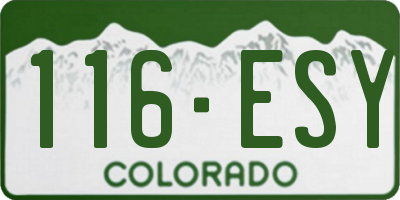 CO license plate 116ESY