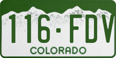 CO license plate 116FDV